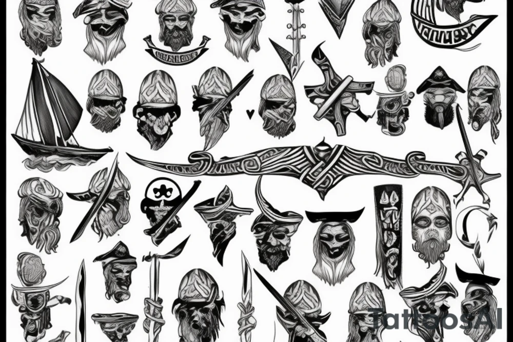 Viking pirate flag tattoo idea