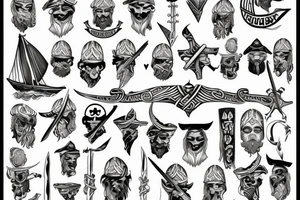 Viking pirate flag tattoo idea