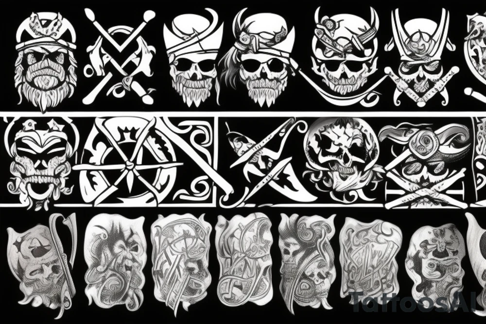 Viking pirate flag tattoo idea