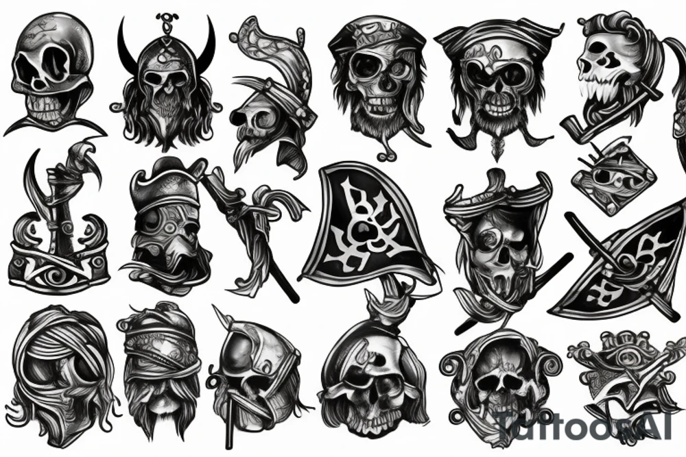 Viking pirate flag tattoo idea