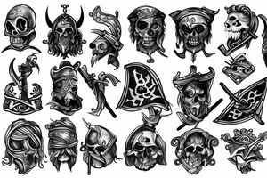 Viking pirate flag tattoo idea