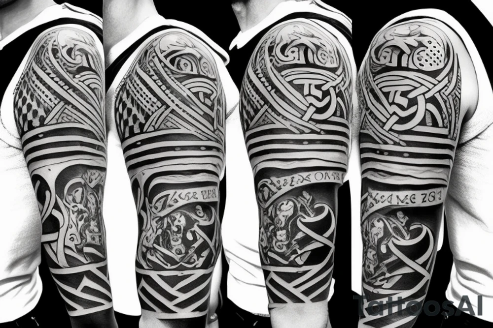pirate flag with a viking crest tattoo idea