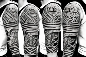 pirate flag with a viking crest tattoo idea