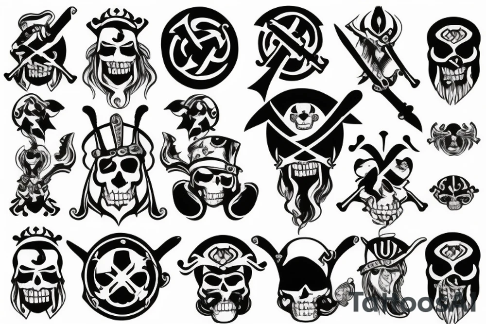 pirate flag with a viking crest tattoo idea