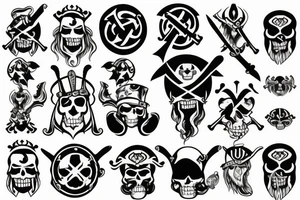 pirate flag with a viking crest tattoo idea