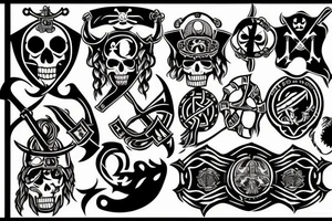 pirate flag with a viking crest tattoo idea