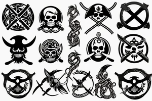 pirate flag with a viking crest tattoo idea