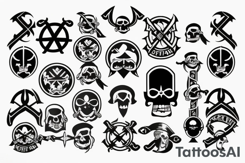 pirate flag with a viking crest tattoo idea
