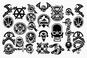 pirate flag with a viking crest tattoo idea