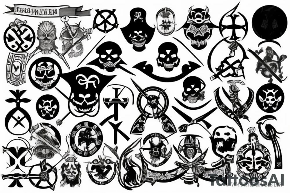 pirate flag with a viking crest tattoo idea