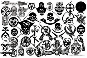 pirate flag with a viking crest tattoo idea