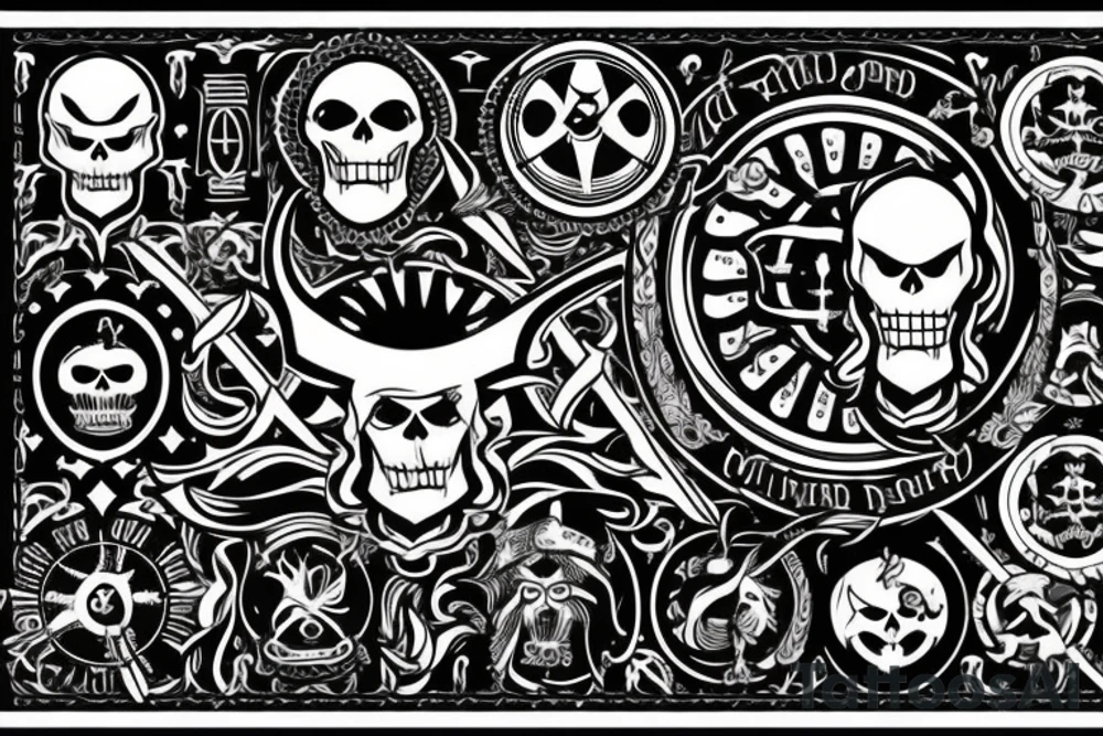 pirate flag with a viking crest tattoo idea