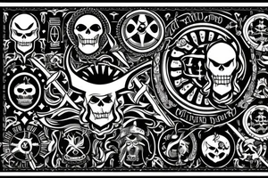 pirate flag with a viking crest tattoo idea