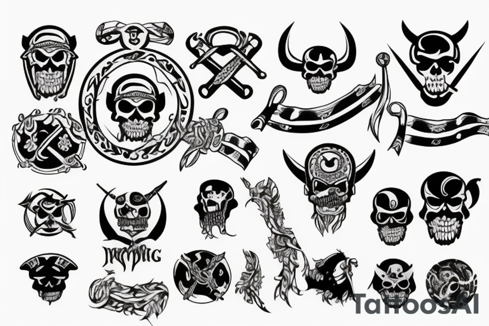 pirate flag with a viking crest tattoo idea
