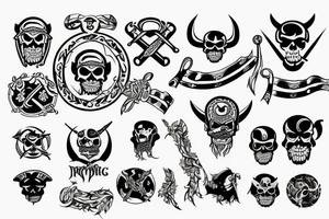 pirate flag with a viking crest tattoo idea