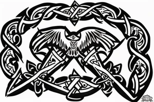 Crow triskele cross of malta tattoo idea