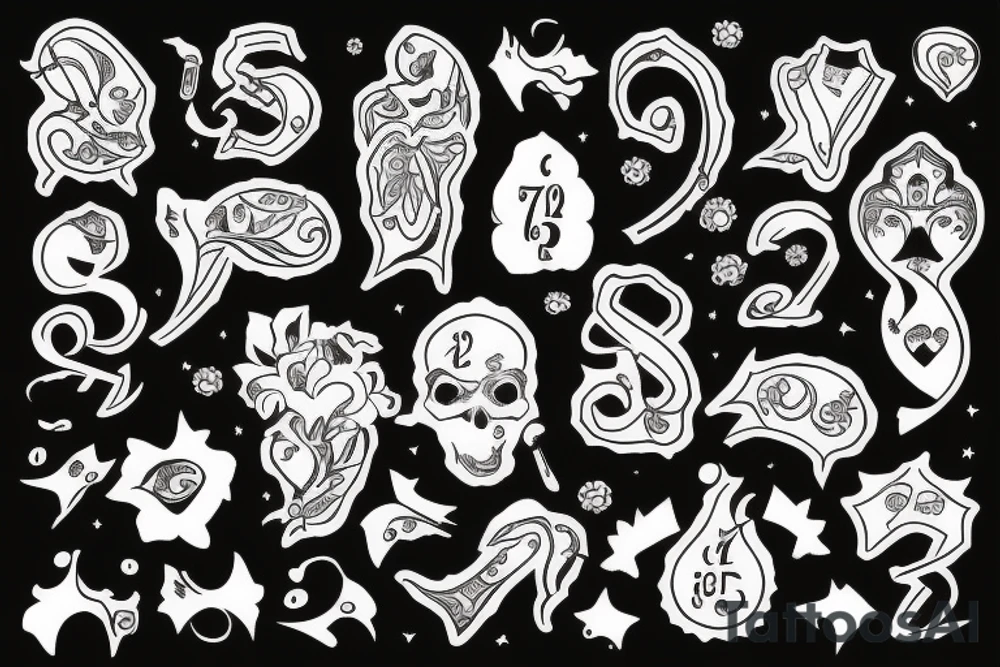 Numéro 7 signe cancer tattoo idea
