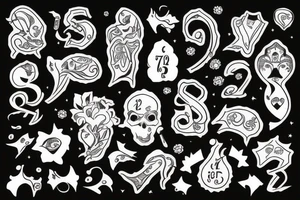 Numéro 7 signe cancer tattoo idea
