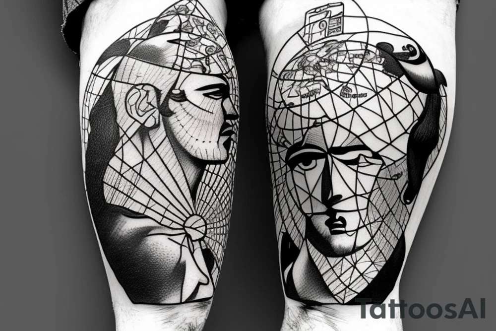 greek god atlas holding the world on his shoulder with the words the world is yours around the globe. For right calf tattoo idea