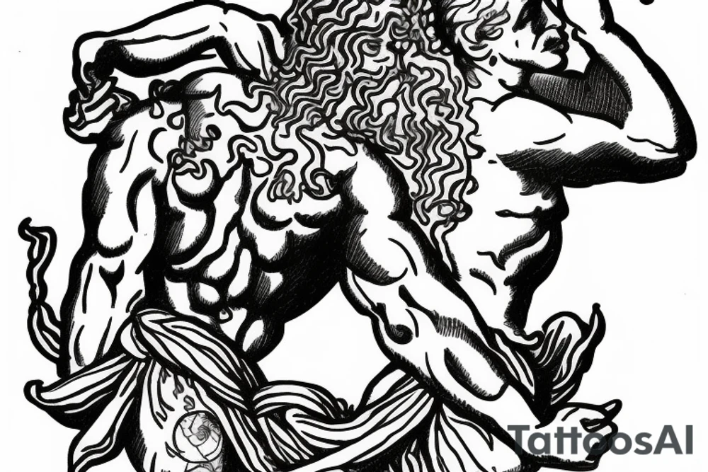 greek god atlas holding the world on his shoulder with the words the world is yours around the globe tattoo idea