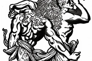 greek god atlas holding the world on his shoulder with the words the world is yours around the globe tattoo idea