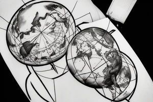 greek god atlas holding the world on his shoulder with the words the world is yours around the globe tattoo idea