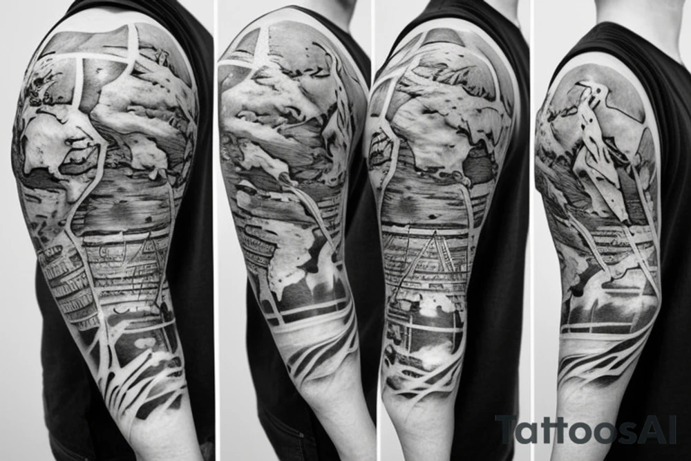 greek god atlas holding the world on his shoulder with the words the world is yours around the globe tattoo idea