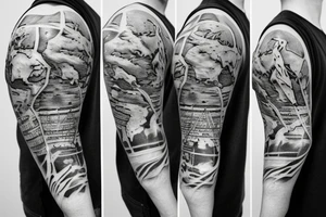 greek god atlas holding the world on his shoulder with the words the world is yours around the globe tattoo idea