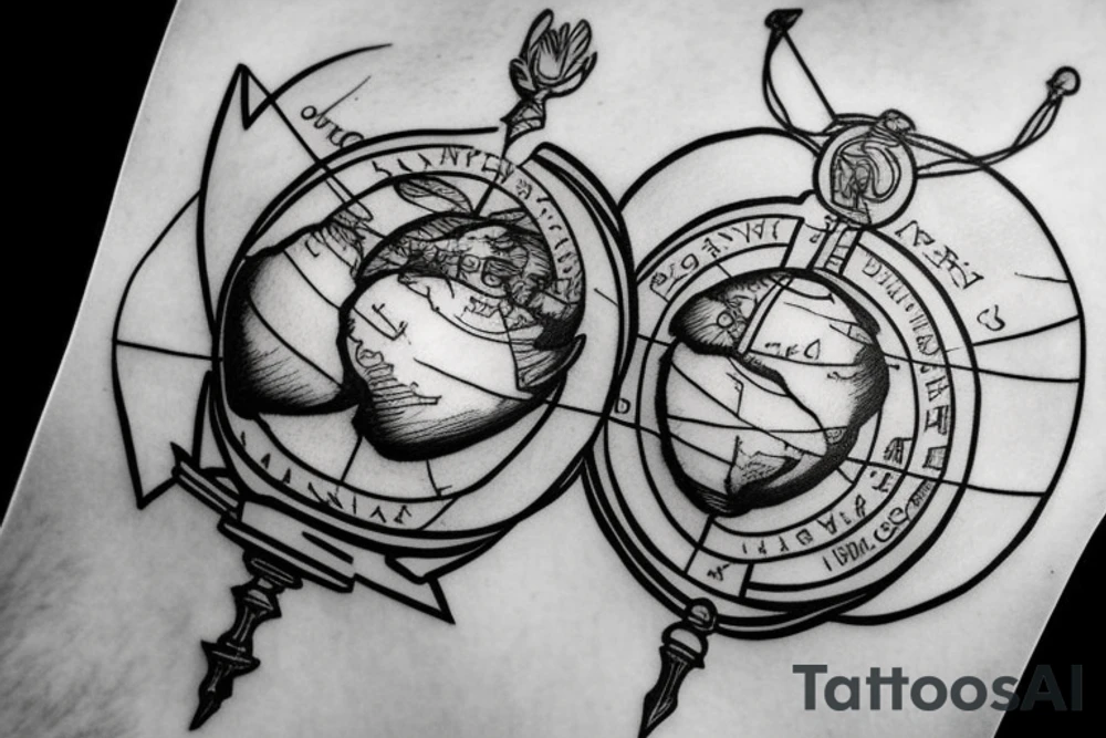 greek god atlas holding the world on his shoulder with the words the world is yours around the globe tattoo idea