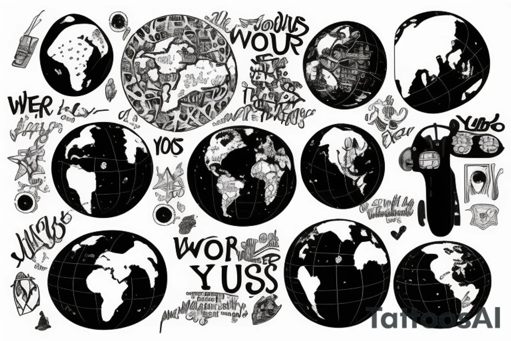 The world is yours on a globe tattoo idea