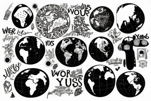 The world is yours on a globe tattoo idea