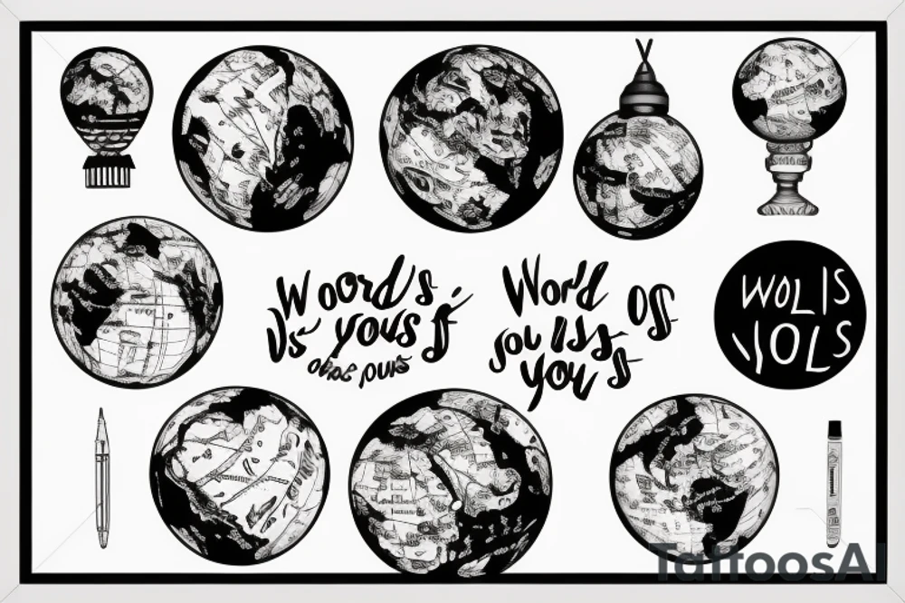 The world is yours on a globe tattoo idea