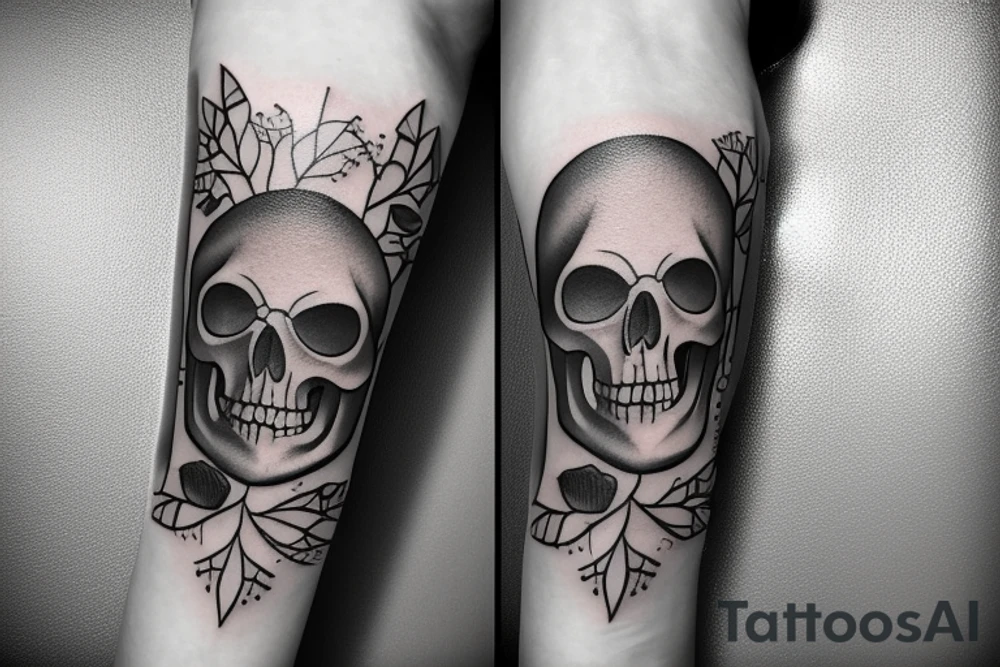 skeleton pinup with a book tattoo idea