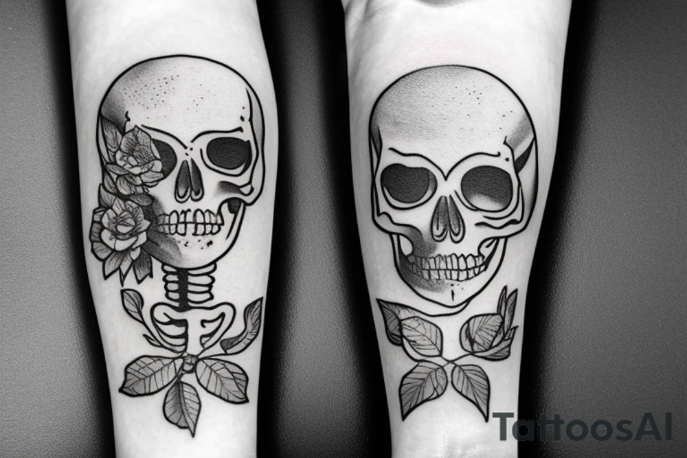 skeleton pinup with a book tattoo idea