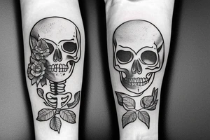 skeleton pinup with a book tattoo idea