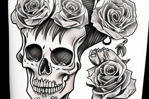 skeleton pinup with a book tattoo idea