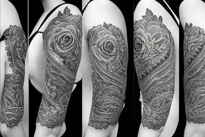 Feminine half sleeve tattoo idea