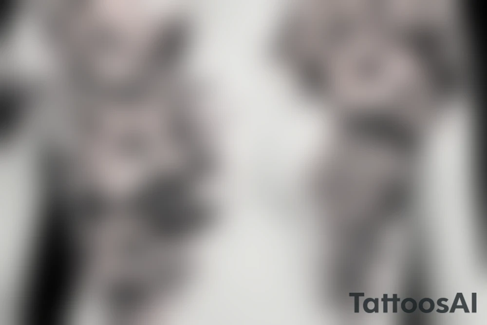 Feminine half sleeve, realistic, with snap dragon flowers and other flowers tattoo idea