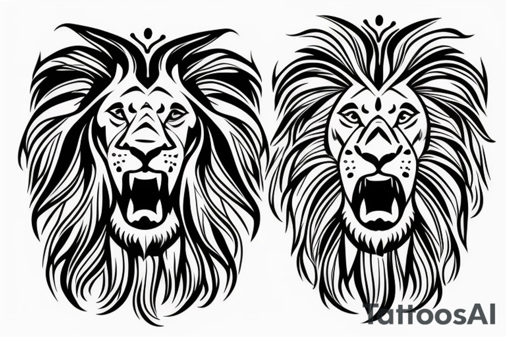lion with crown on top tattoo idea