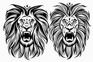 lion with crown on top tattoo idea