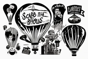 Scarface blimp with the world is yours tattoo idea