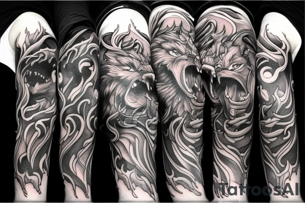 flame fenrir tattoo idea