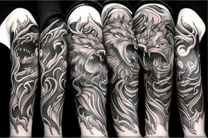 flame fenrir tattoo idea