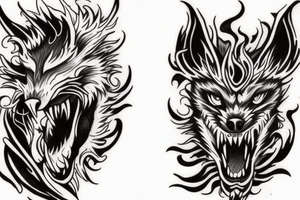 flame fenrir tattoo idea