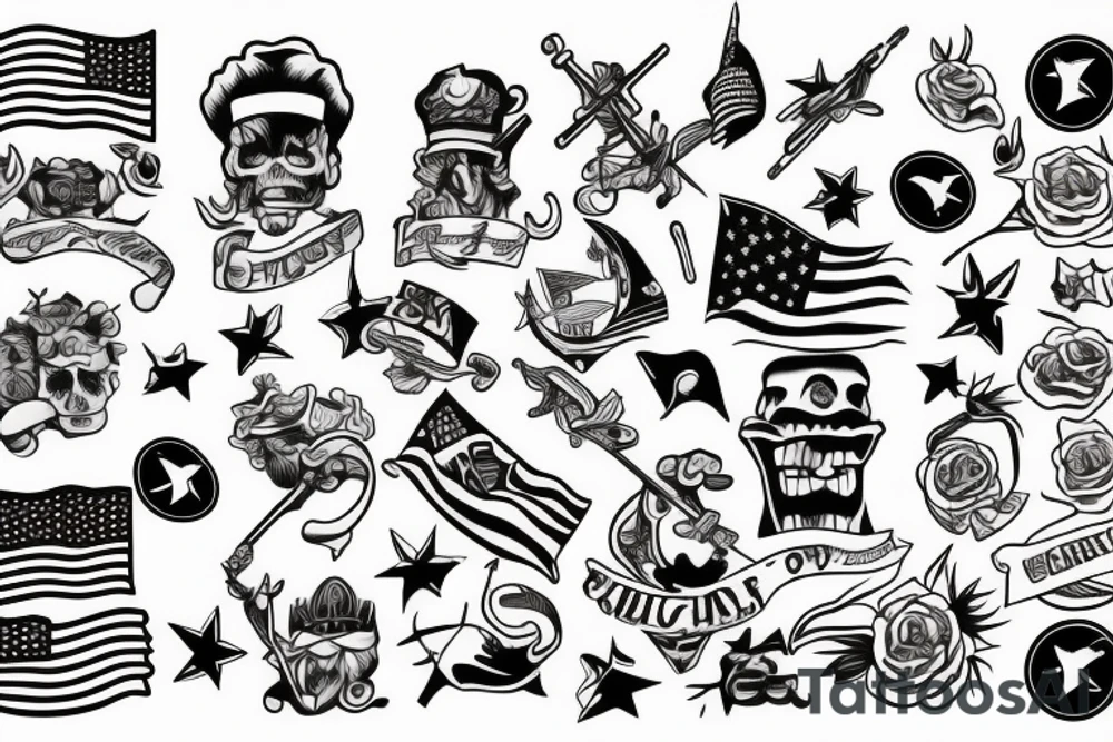 Flag ship tattoo idea