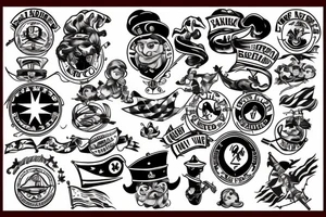 Flag ship tattoo idea
