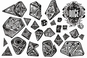 Drawing of dice the words paradice below tattoo idea