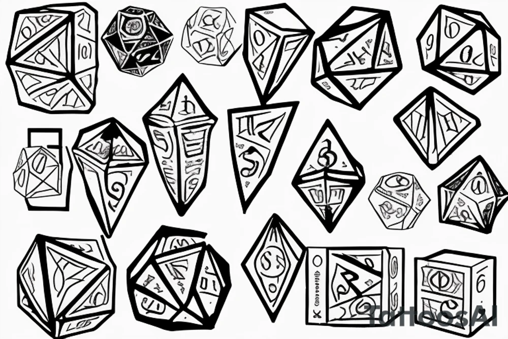 Drawing of dice the words paradice below tattoo idea
