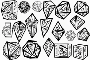 Drawing of dice the words paradice below tattoo idea