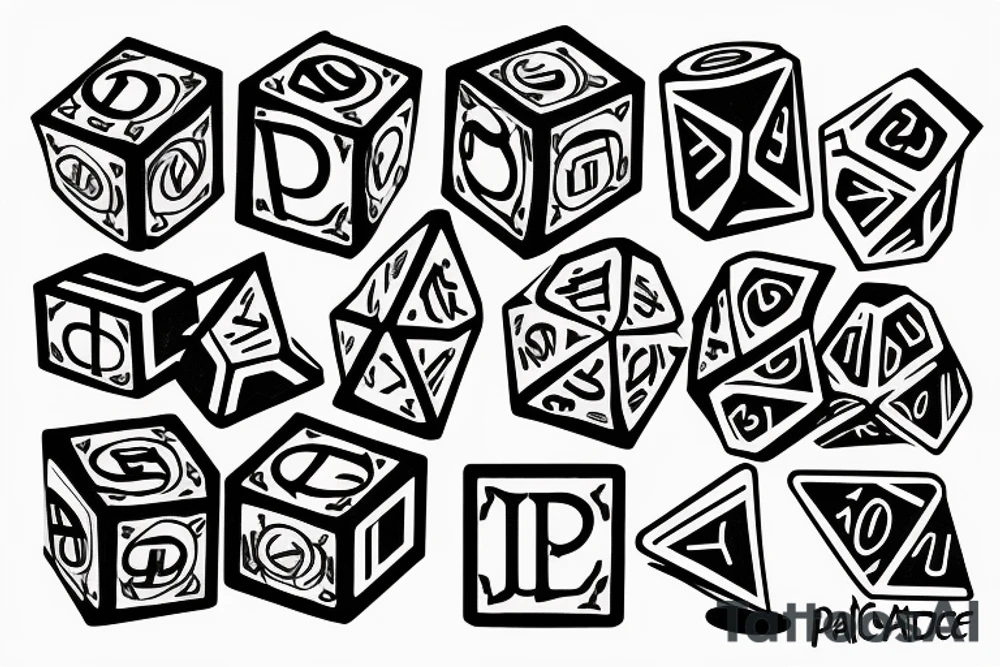 Drawing of dice the words paradice below tattoo idea